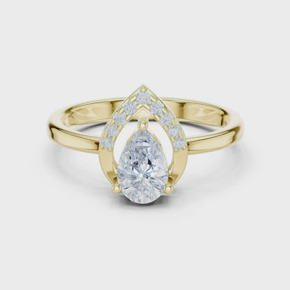 Pear Halo Diamond Engagement Ring 0.65 CTW