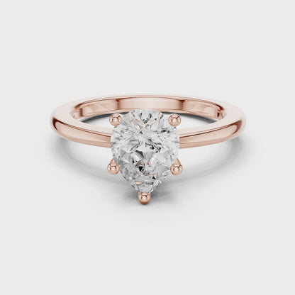 Classic Pear Solitaire Diamond Engagement Ring 1.5 CTW