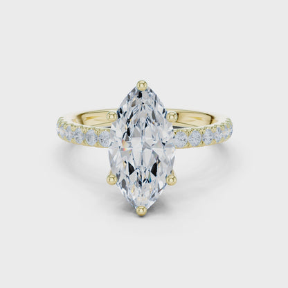 Marquise Cut Hidden Halo Pavé Engagement Ring 2.5 CTW