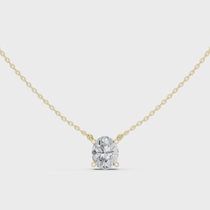 Oval Cut Solitaire Diamond Pendant 2.5 CTW