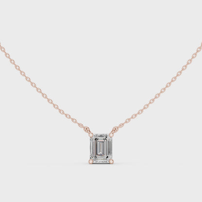 Emerald Cut Solitaire Diamond Pendant 2.5 CTW