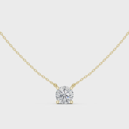 Round Cut Solitaire Diamond Pendant 2.5 CTW