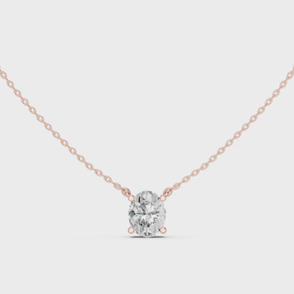 Oval Cut Solitaire Diamond Pendant 2.5 CTW