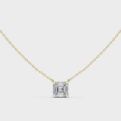 Asscher Cut Solitaire Diamond Pendant 2.5 CTW