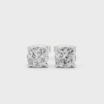 Classic Cushion Shape Diamond Stud Earrings 2 CTW