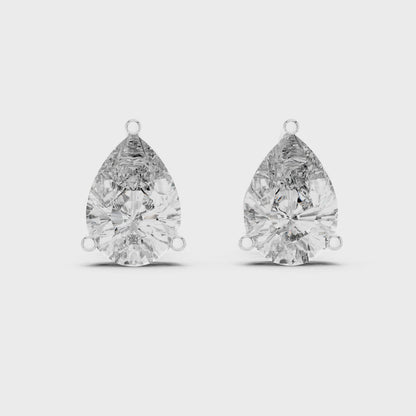 Classic Pear Shape Diamond Stud Earrings 3.5 CTW