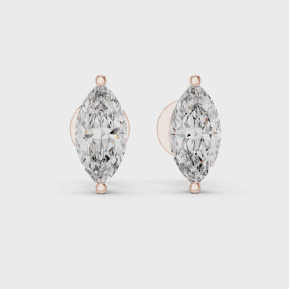 Classic Marquise Shape Diamond Stud Earrings 1.5 CTW