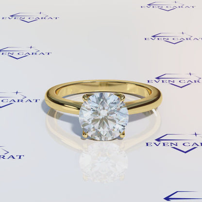 4 Prong Tulip Cathedral Round Solitaire Ring