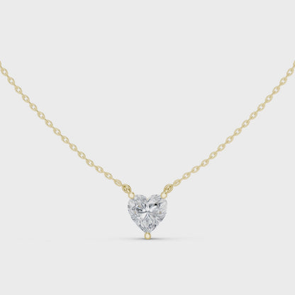 Heart Cut Solitaire Diamond Pendant 2.5 CTW