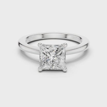 Classic Princess Solitaire Diamond Engagement Ring 1.5 CTW