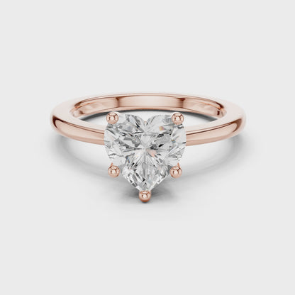 Classic Heart Solitaire Diamond Engagement Ring 1.5 CTW