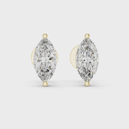 Classic Marquise Shape Diamond Stud Earrings 1.5 CTW