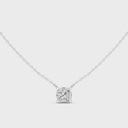 Cushion Cut Solitaire Diamond Pendant 2.5 CTW