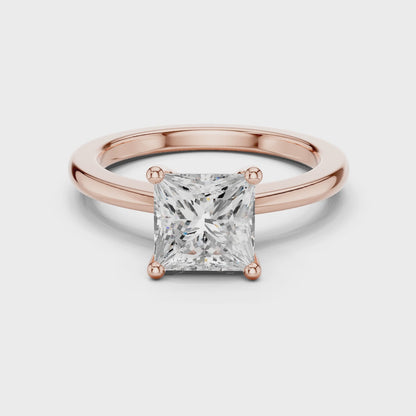 Classic Princess Solitaire Diamond Engagement Ring 1.5 CTW