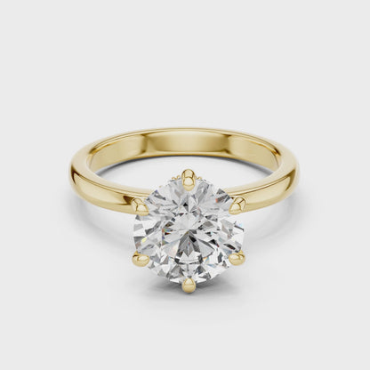 Round Brilliant Cathedral Hidden Halo Ring 2.15 CTW