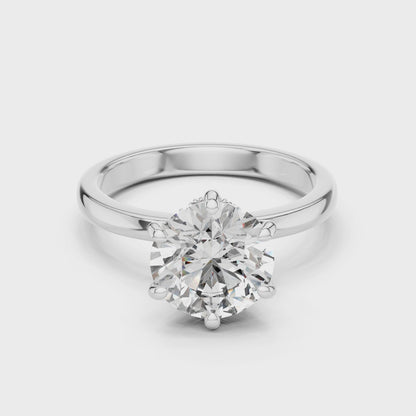 Round Brilliant Cathedral Hidden Halo Ring 2.15 CTW