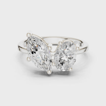 Pear & Marquise Toi Et Moi Ring