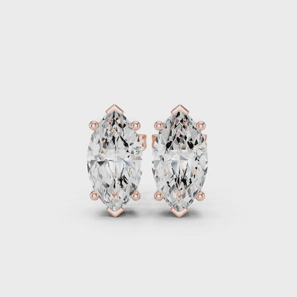 Classic Marquise Shape Diamond Stud Earrings 3 CTW