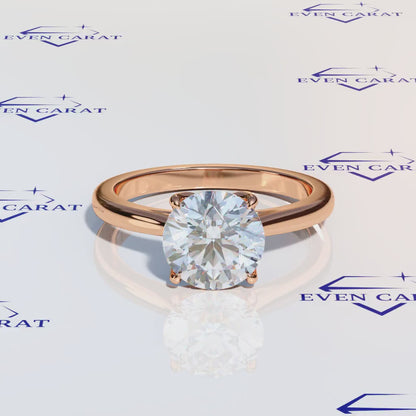 4 Prong Tulip Cathedral Round Solitaire Ring