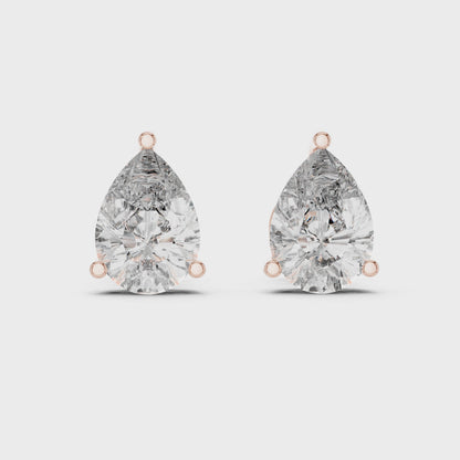 Classic Pear Shape Diamond Stud Earrings 3.5 CTW
