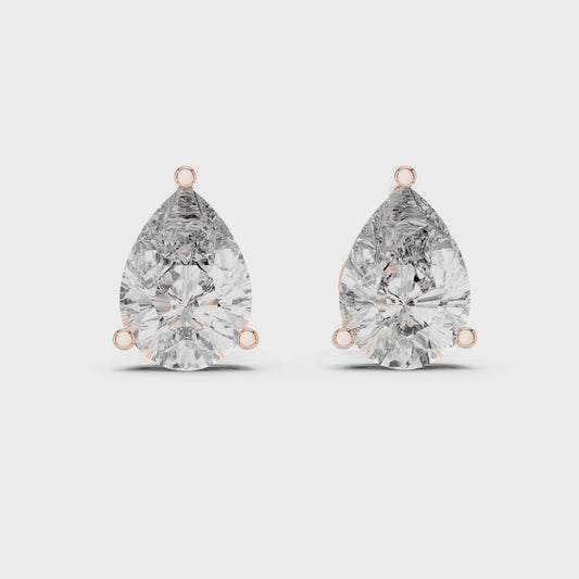Classic Pear Shape Diamond Stud Earrings 3.5 CTW