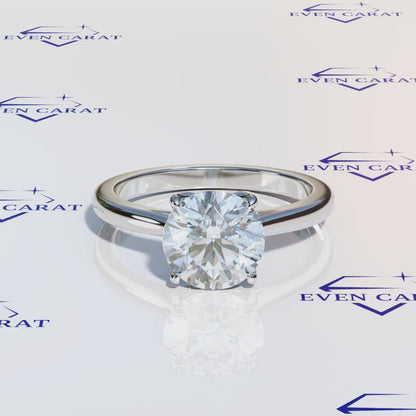 4 Prong Tulip Cathedral Round Solitaire Ring