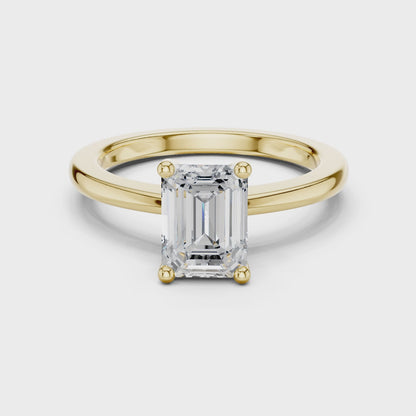 Classic Emerald Solitaire Diamond Engagement Ring 1.5 CTW
