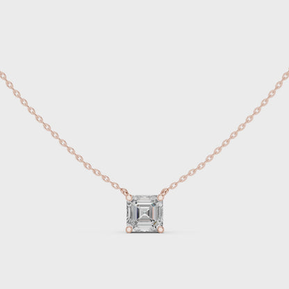Asscher Cut Solitaire Diamond Pendant 2.5 CTW
