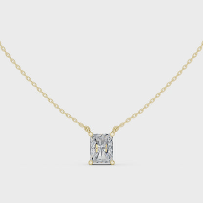 Radiant Cut Solitaire Diamond Pendant 2.5 CTW