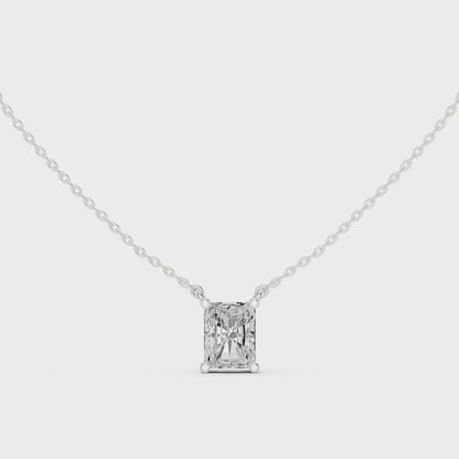 Radiant Cut Solitaire Diamond Pendant 2.5 CTW