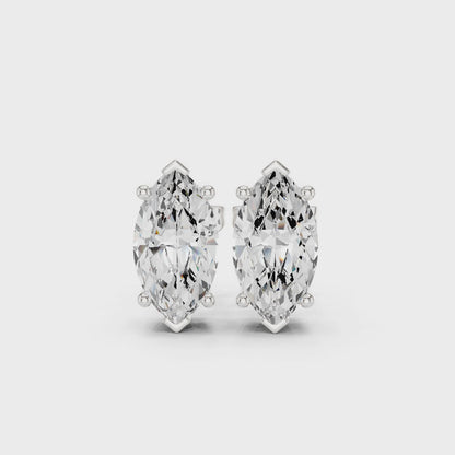 Classic Marquise Shape Diamond Stud Earrings 3 CTW