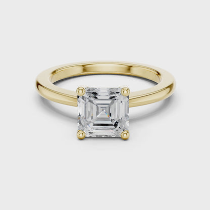 Classic Asscher Solitaire Diamond Engagement Ring 1.5 CTW