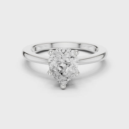 Classic Pear Solitaire Diamond Engagement Ring 1.5 CTW