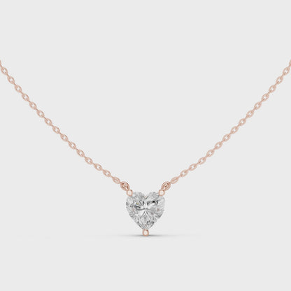 Heart Cut Solitaire Diamond Pendant 2.5 CTW