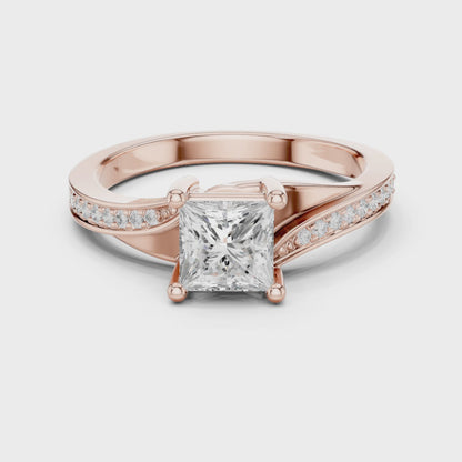 Princess Cut Diamond Engagement Ring 1.1 CTW