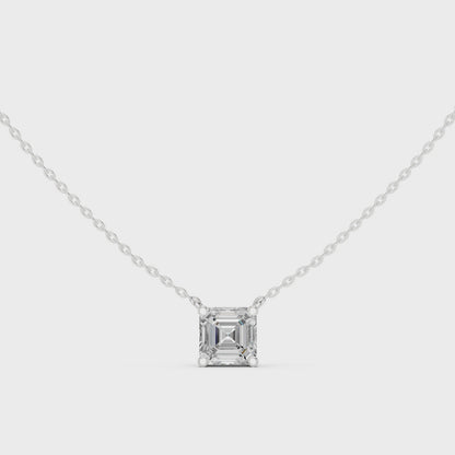 Asscher Cut Solitaire Diamond Pendant 2.5 CTW
