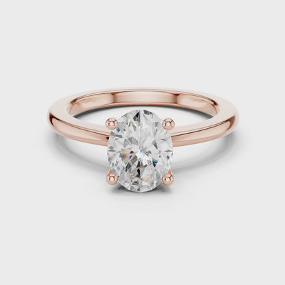 Classic Oval Solitaire Diamond Engagement Ring 1.5 CTW