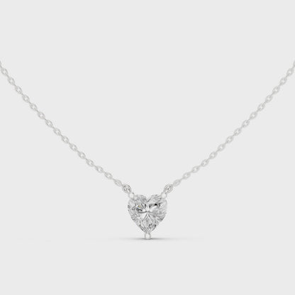 Heart Cut Solitaire Diamond Pendant 2.5 CTW