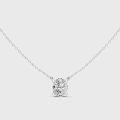 Oval Cut Solitaire Diamond Pendant 2.5 CTW