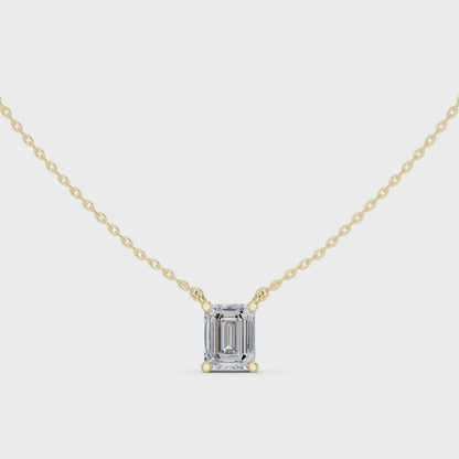 Emerald Cut Solitaire Diamond Pendant 2.5 CTW