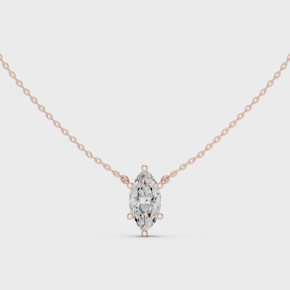 Marquise Cut Solitaire Diamond Pendant 2.5 CTW