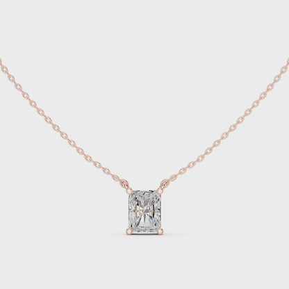 Radiant Cut Solitaire Diamond Pendant 2.5 CTW