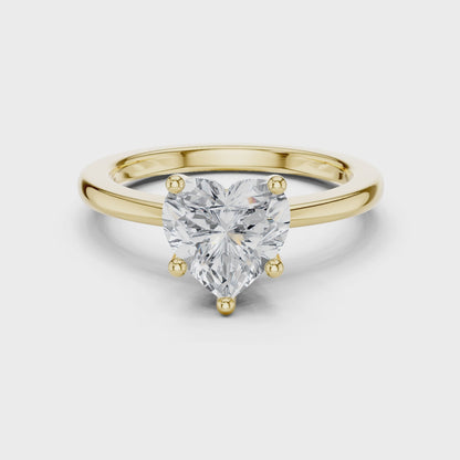Classic Heart Solitaire Diamond Engagement Ring 1.5 CTW