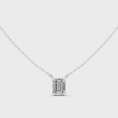 Emerald Cut Solitaire Diamond Pendant 2.5 CTW
