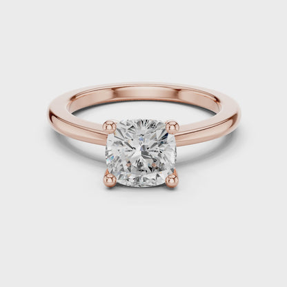 Classic Cushion Solitaire Diamond Engagement Ring 1.5 CTW