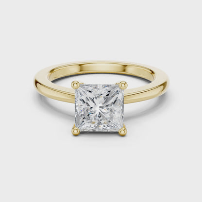 Classic Princess Solitaire Diamond Engagement Ring 1.5 CTW