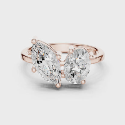 Pear & Marquise Toi Et Moi Ring