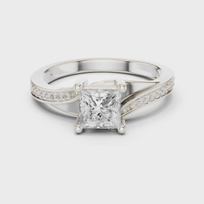 Princess Cut Diamond Engagement Ring 1.1 CTW