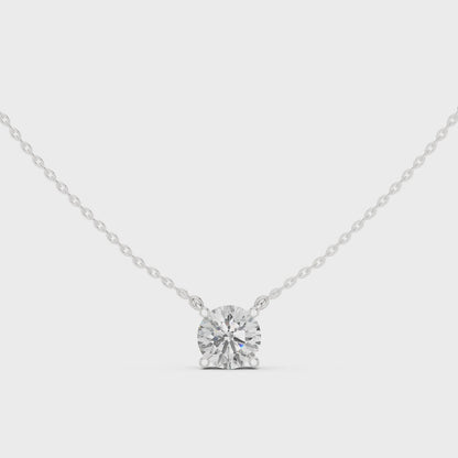 Round Cut Solitaire Diamond Pendant 2.5 CTW