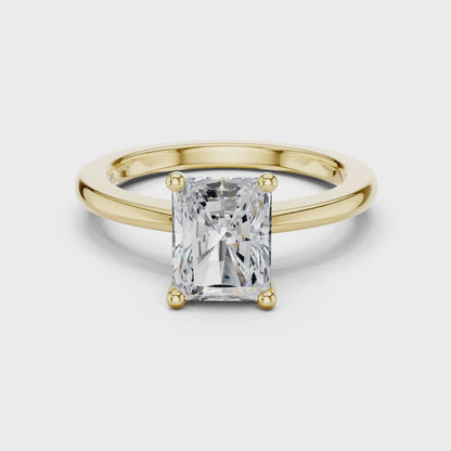 Classic Radiant Solitaire Diamond Engagement Ring 1.5 CTW